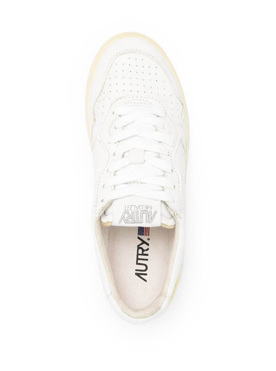 White Leather Sneakers With Logo Autry Woman