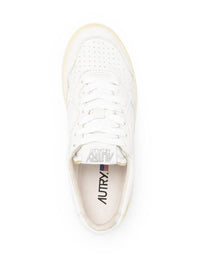 White Leather Sneakers With Logo Autry Woman