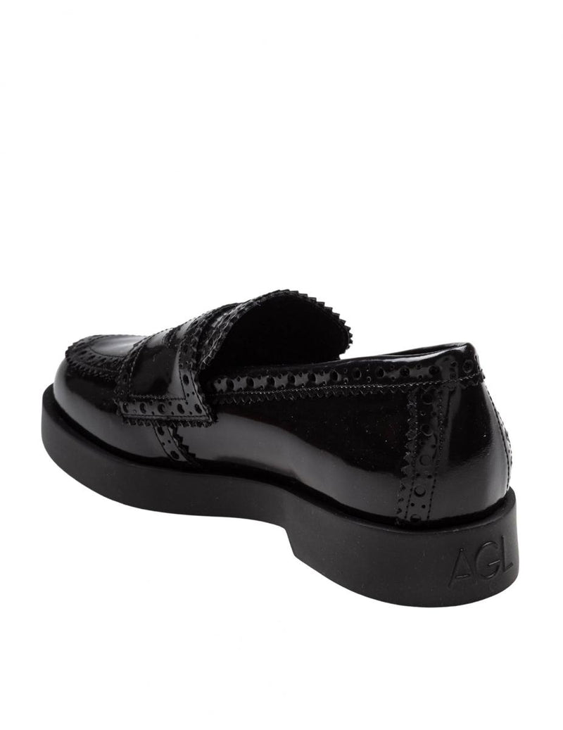 Agl Leather Loafer With Vamp