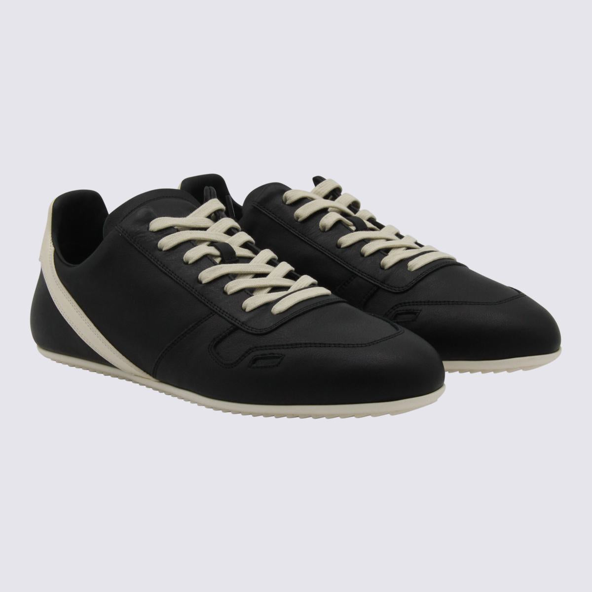 Rick Owens Black Leather Minimal Sneakers