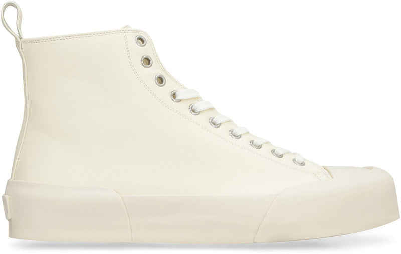 Jil Sander Leather High-Top Sneakers
