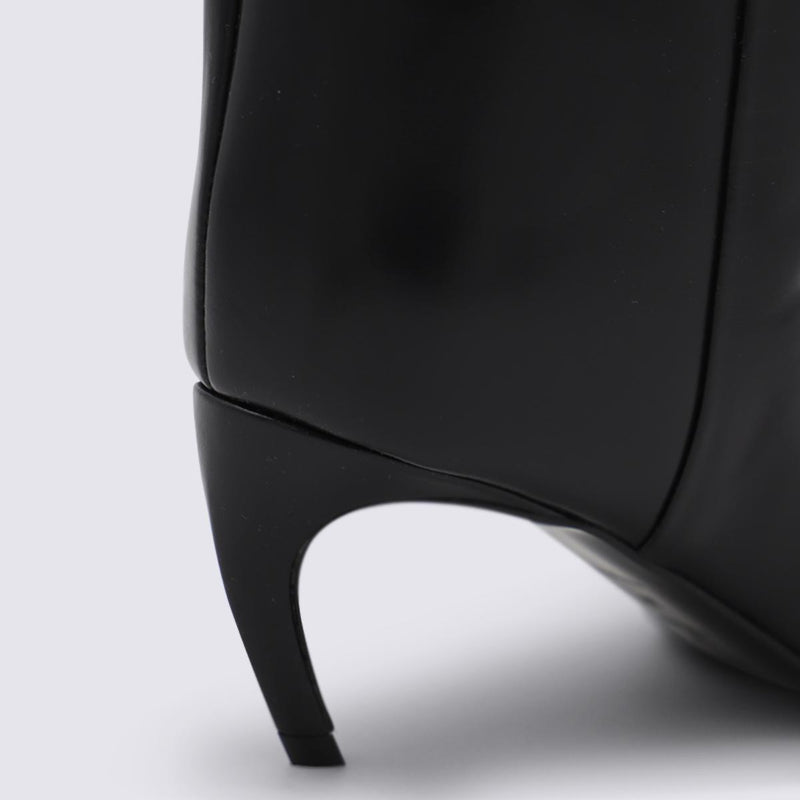 The Attico Black Leather Boots
