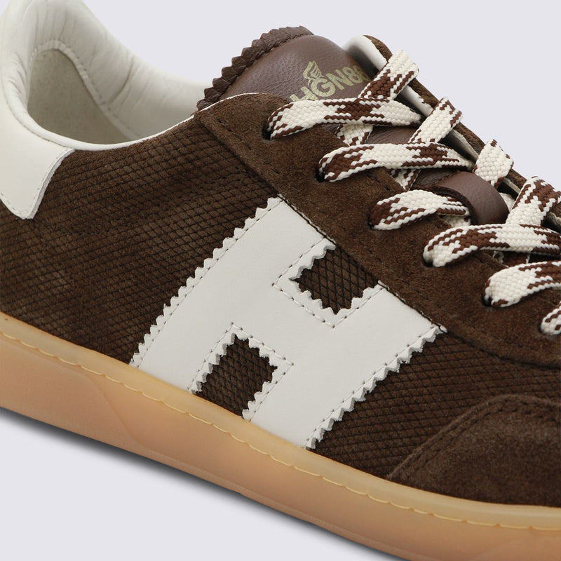Hogan Brown Leather Sneakers