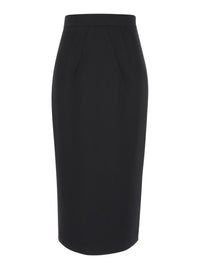 Midi Black Pencil Skirt In Fabric Woman