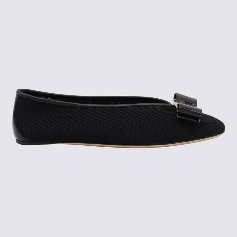 Salvatore Ferragamo Black Vanna Flats