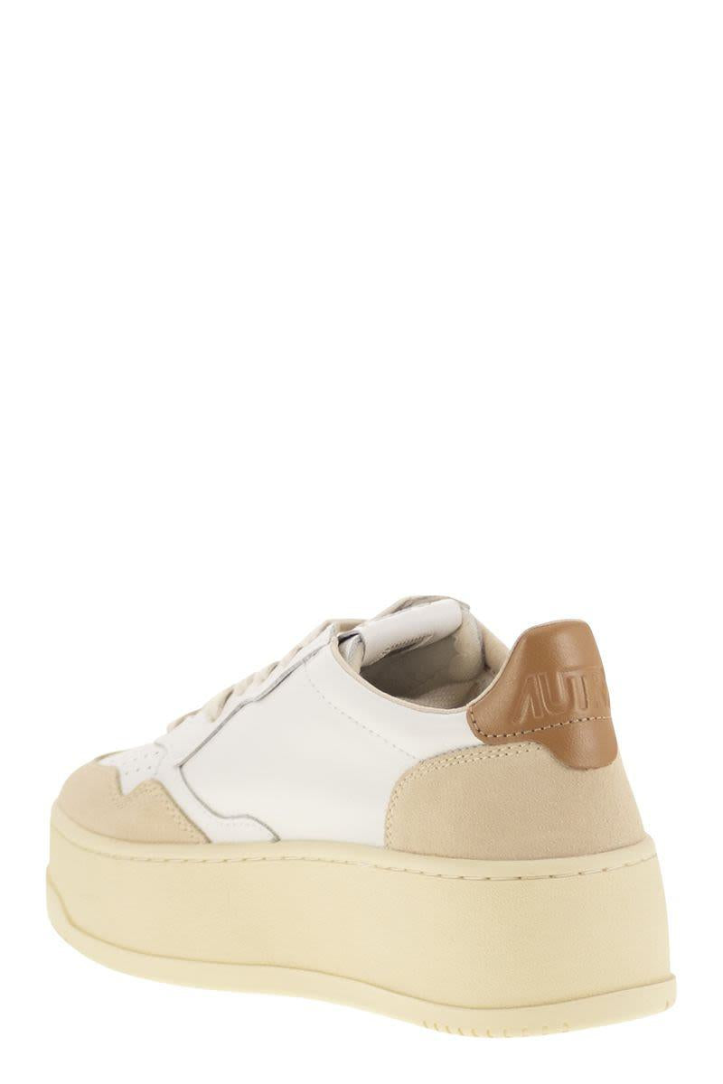 Autry Medalist Platform - Leather And Suede Trainers