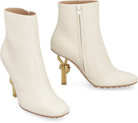 Bottega Veneta Knot Leather Ankle Boots