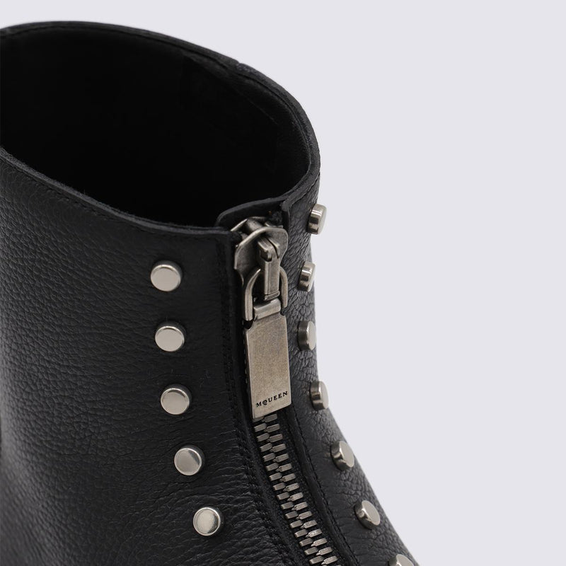 Alexander McQueen Black Leather Boots