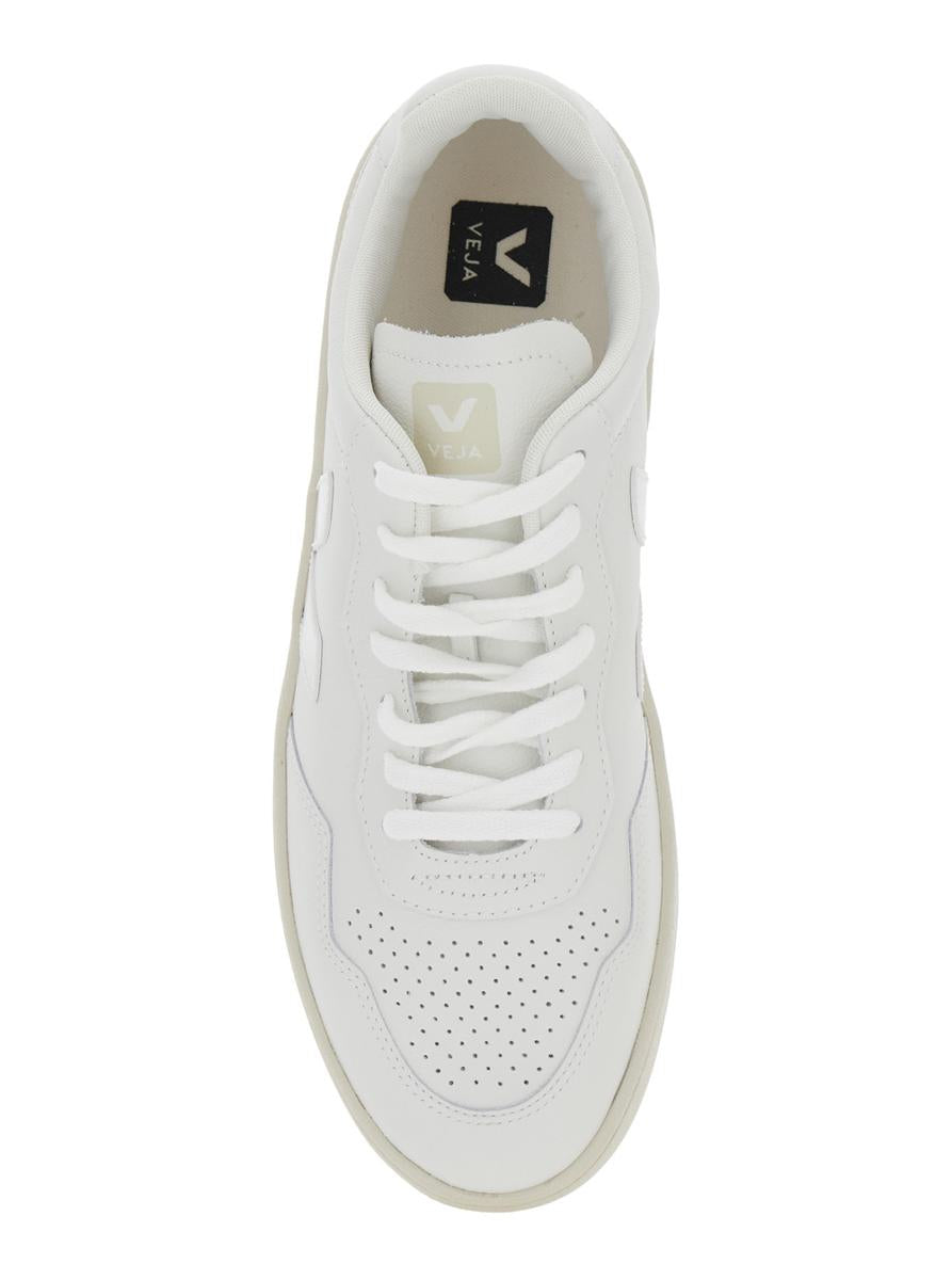 'V-90' White Sneakers With Logo Patch On The Tongue And Logo Lettering On The Heel In Leather Unisex