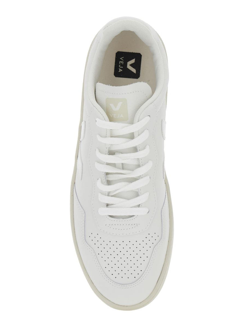 'V-90' White Sneakers With Logo Patch On The Tongue And Logo Lettering On The Heel In Leather Unisex