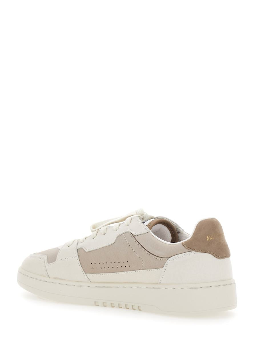 'Dice Lo' Beige Low Top Sneakers With Logo Patch On The Tongue And Logo Lettering On The Heel In Leather Man