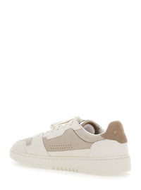 'Dice Lo' Beige Low Top Sneakers With Logo Patch On The Tongue And Logo Lettering On The Heel In Leather Man