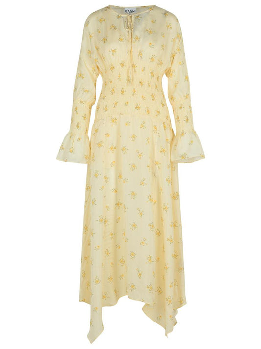 Ganni Ivory Viscose Dress