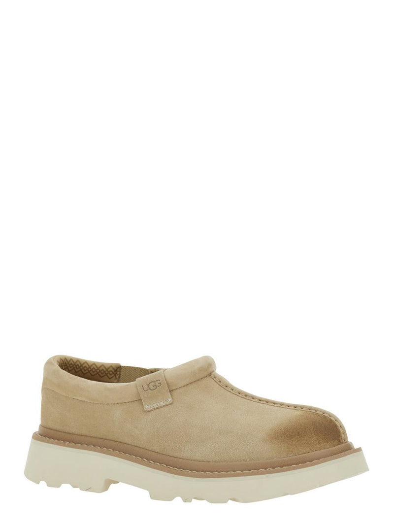 'Tasman' Beige Mule With Raised Sole In Suede Man