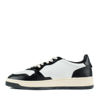 Autry Black And White Leather Two-Tone Medalist Low Sneakers