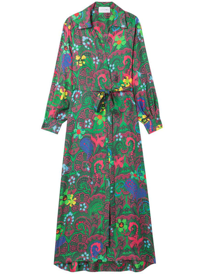 Az Factory Paisley Print Long Wrap Dress