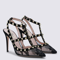 Valentino Garavani Black Leather Rockstud Pumps