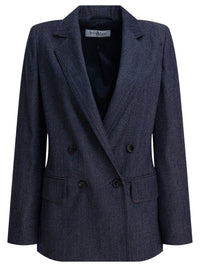Max Mara Denim-Effect Double-Breasted Blazer