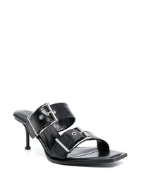 Alexander McQueen Buckled Leather Mules