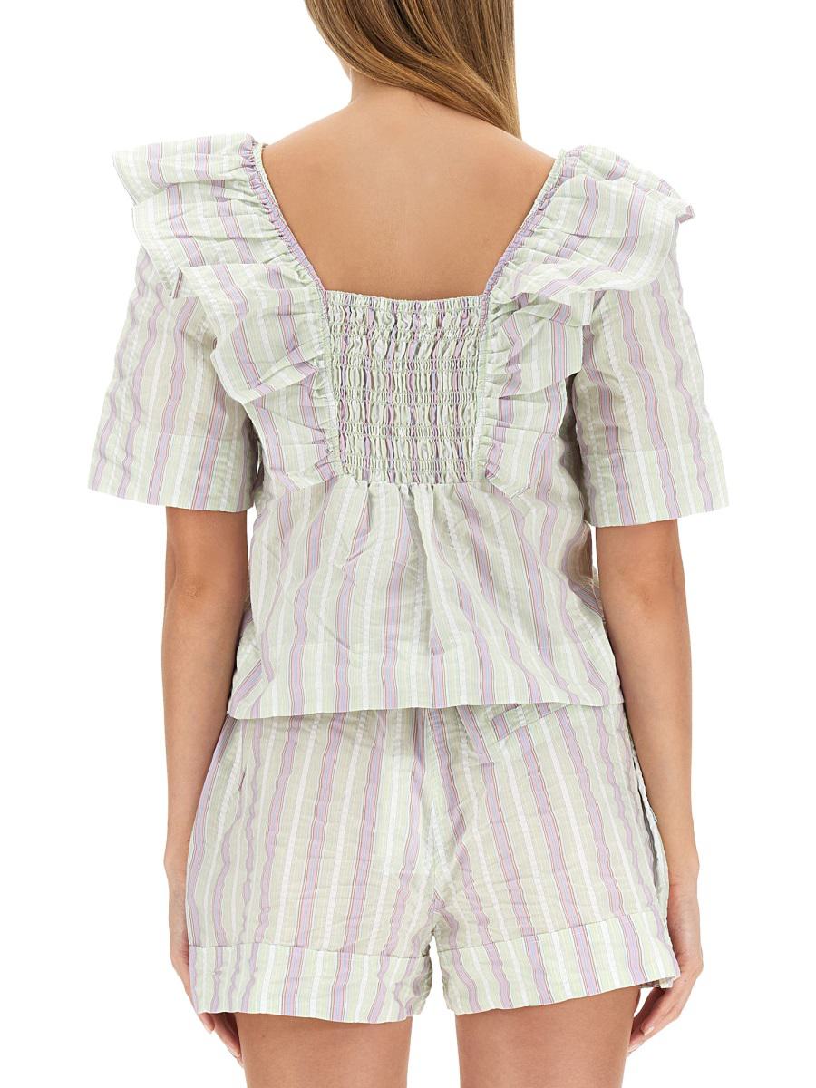 Ganni Ruffle Blouse