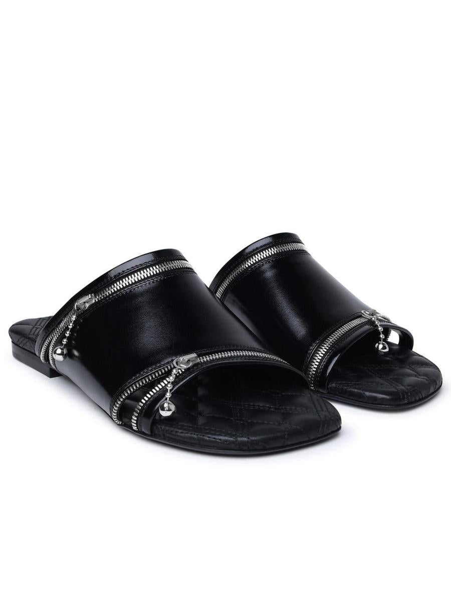 Burberry Black Leather Slippers