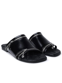 Burberry Black Leather Slippers