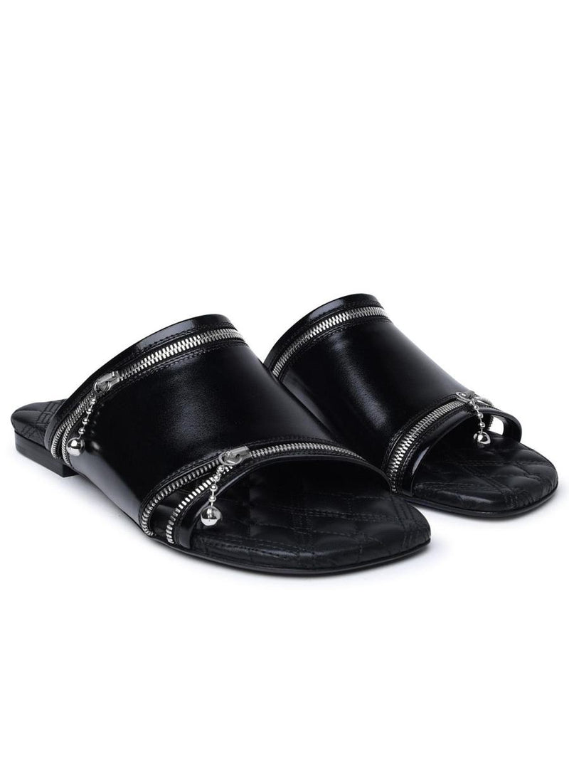 Burberry Black Leather Slippers