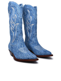 Sonora Light Blue Denim Boots