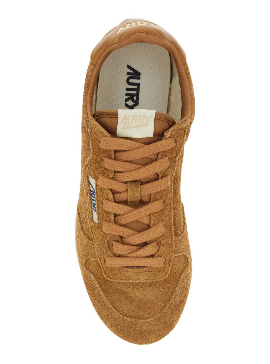 'Windspin Low' Brown Sneaker With Logo On The Side And On The Heel In Suede Woman