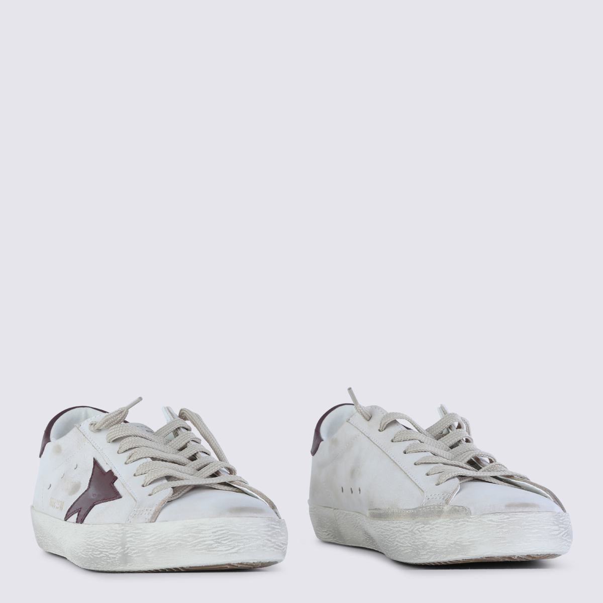 Golden Goose White And Red Leather Super Star Sneakers