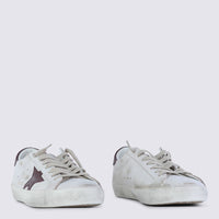 Golden Goose White And Red Leather Super Star Sneakers