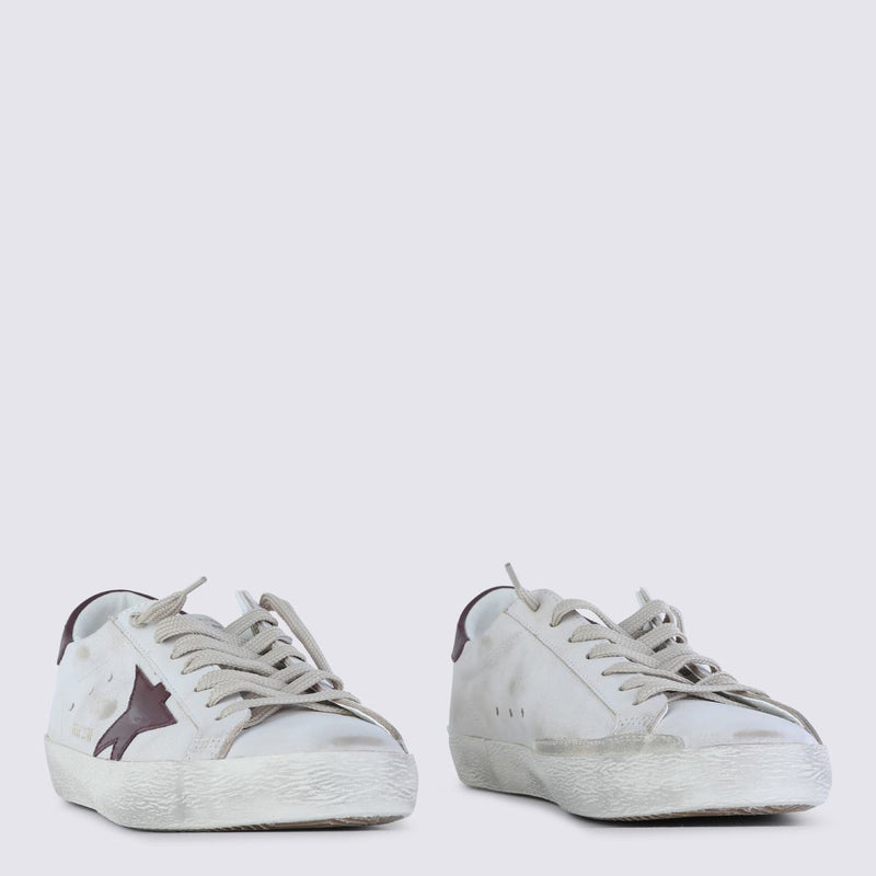 Golden Goose White And Red Leather Super Star Sneakers