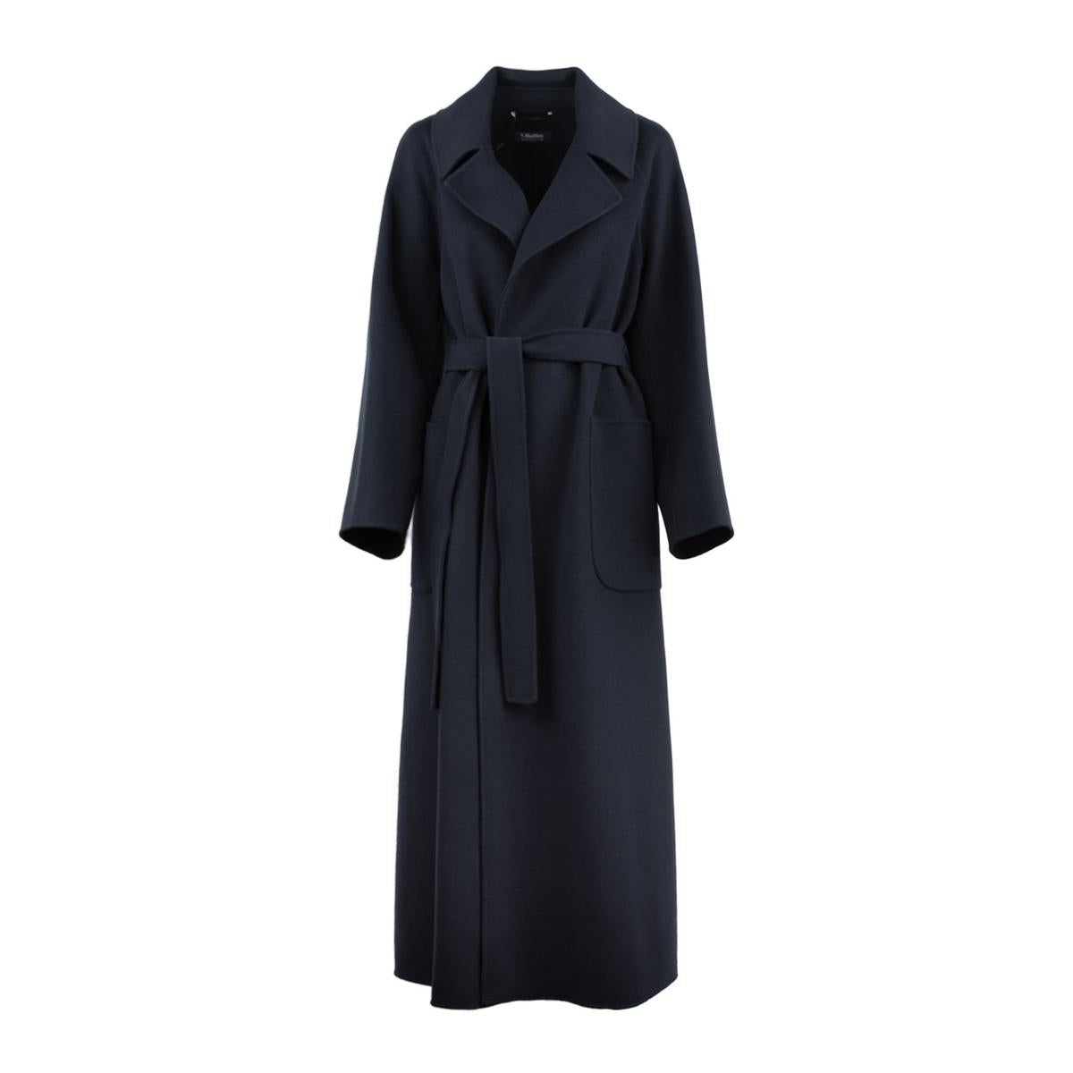 Max Mara Midnight Blue Wool Long Robe Coat