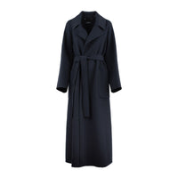 Max Mara Midnight Blue Wool Long Robe Coat
