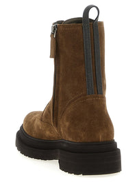 Brunello Cucinelli Suede Combat Boots Monile