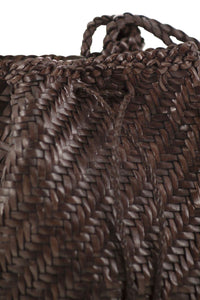 Dragon Diffusion Pompom Double Jump - Bucket Bag With Woven Leather