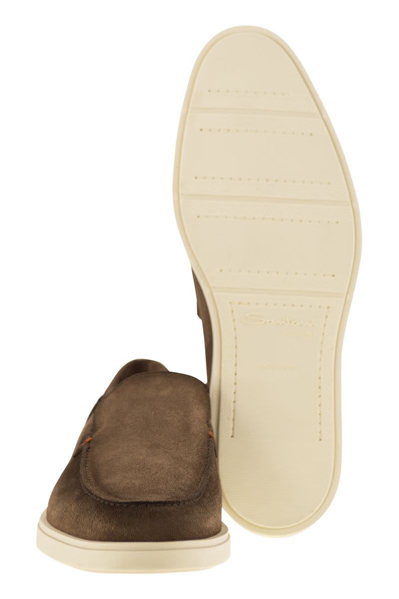 Santoni Suede Moccasin