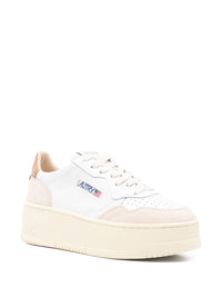 Autry White And Orange 'Medialist' Platform Sneakers