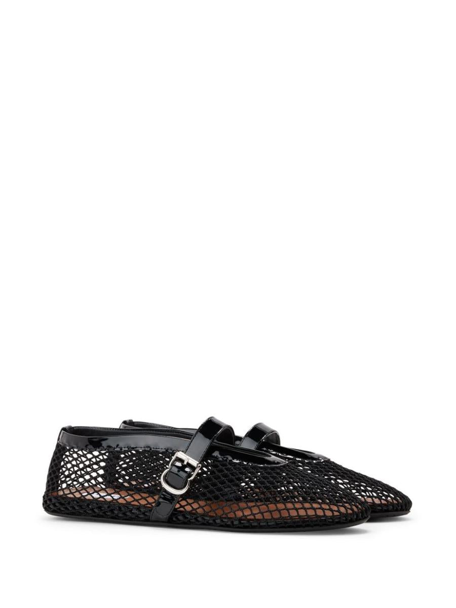 Alaïa Ballet Flats In Fishnet Shoes