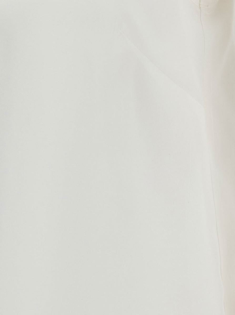 White Tank Top With Plunging U Neckline In Polyamide Woman