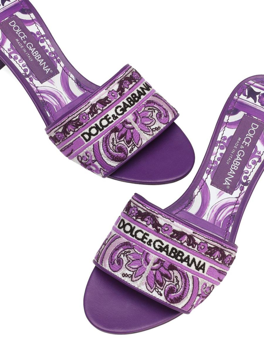 Dolce & Gabbana Maiolic Print Slide Sandals