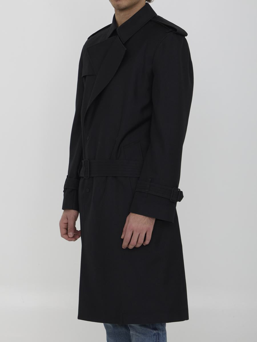 Long Trench Coat In Silk Blend
