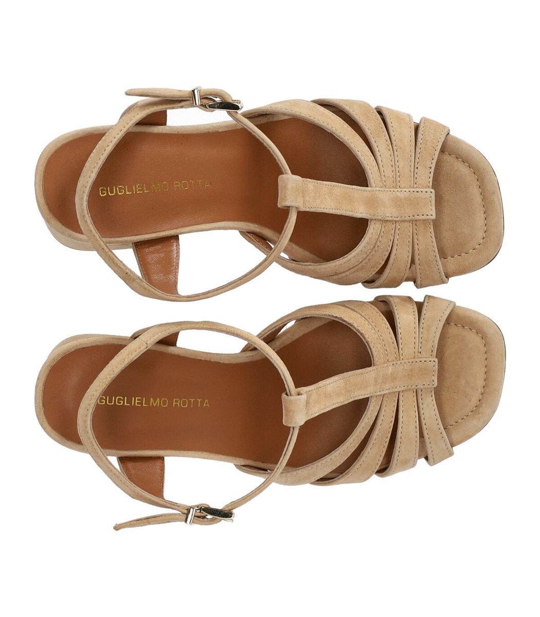 Guglielmo Rotta Jersey Beige Heeled Sandal