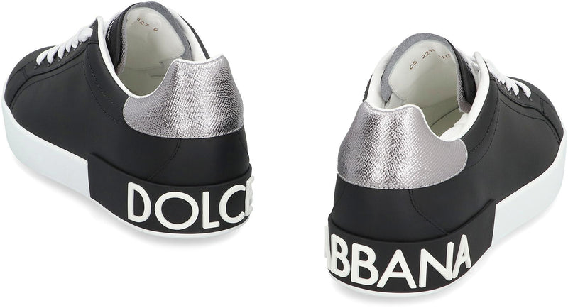 Dolce & Gabbana Portofino Spoiler Leather Low-Top Sneakers