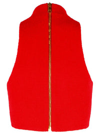 Balmain Red Virgin Wool Top
