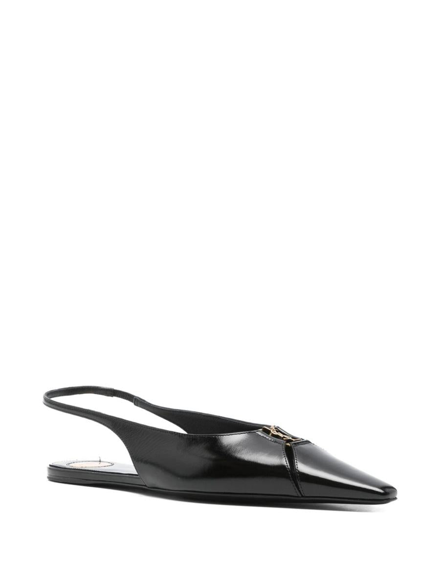 Saint Laurent Babylone Leather Slingback Ballets