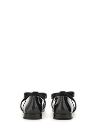 Versace Patent Leather Ballerina "Gianni Ribbon"