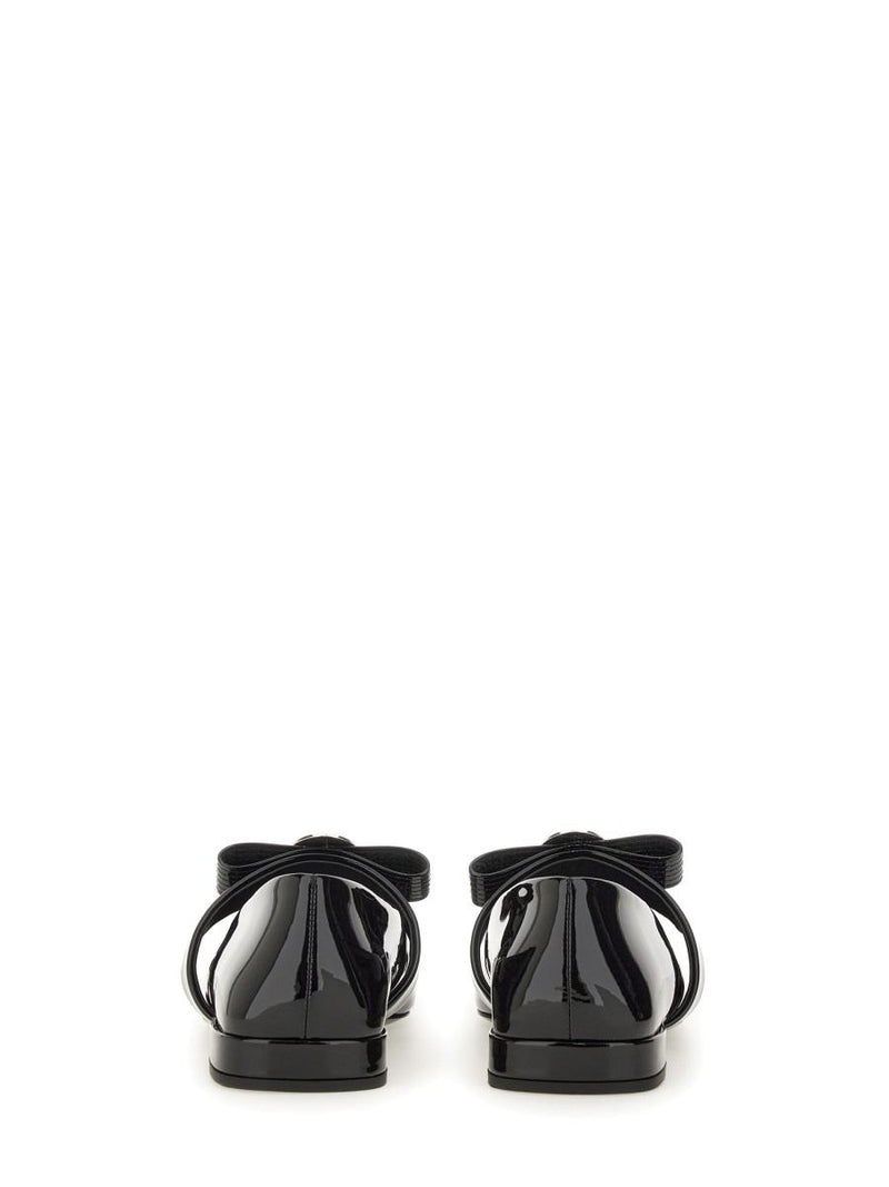 Versace Patent Leather Ballerina "Gianni Ribbon"
