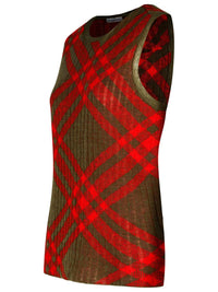 Burberry 'Check' Dark Green Nylon Blend Vest