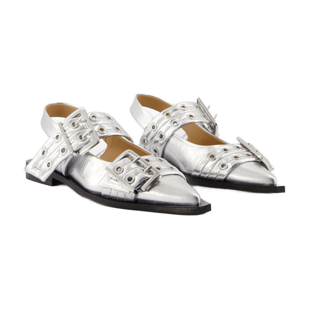 Ganni Feminine Buckle Ballerinas